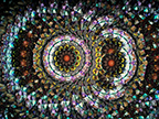 KALEIDOSCOPE VISUAL WITH REDS DARK GREENS AND BLUES