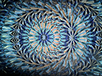 Kaleidoscope image from the Honey Jar - aqua, green and golden tones